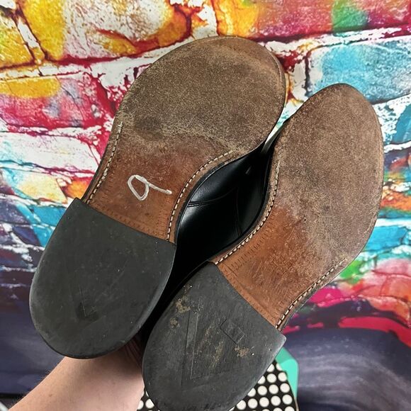 Allen Edmonds Dress Shoes Mens 9 D Black HILLSBORO Leather Cap Toe Monk Strap - Picture 6 of 8